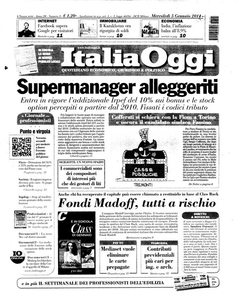 Italia oggi : quotidiano di economia finanza e politica